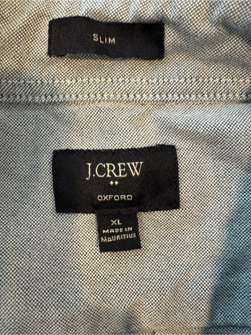 J. Crew Women’s XL Slim Fit Denim Skirer Button Up Shirt Embroidered Chambray